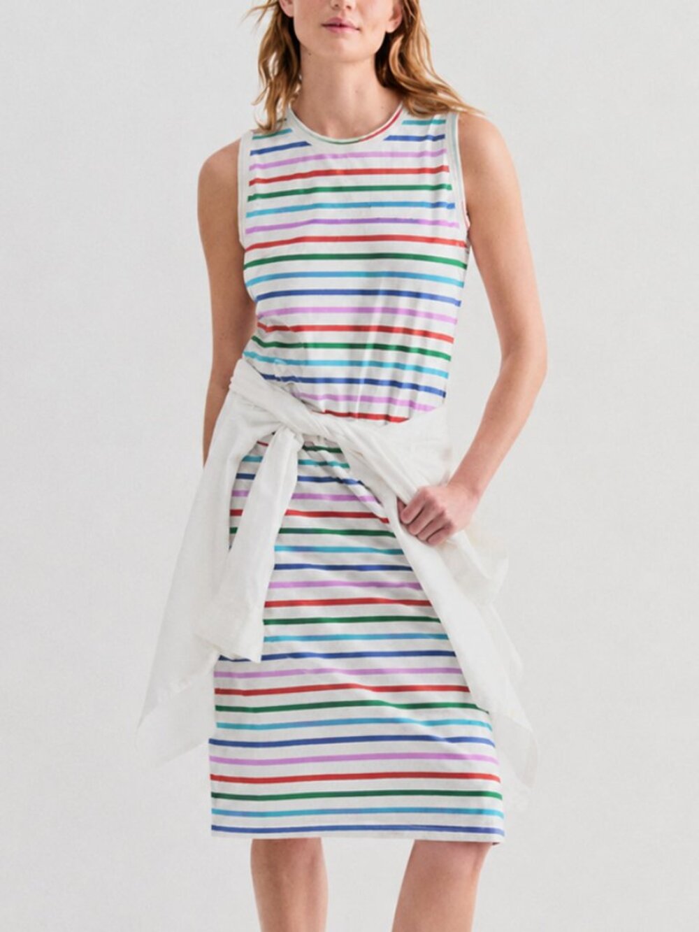 KULE The Tank Dress in Cotton Multicolor Stripe Size M
